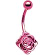 Pink Electro Titanium Flower Bloom Belly Ring