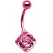Pink Electro Titanium Flower Bloom Belly Ring