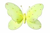 Hanging Butterfly 5" Small Yellow Nylon Butterfly with Sequins and Glitter for Baby Nursery Bedroom, Girls Room Ceiling Wall Décor, Wedding Birthday Party, Baby Bridal Shower Butterfly Decoration
