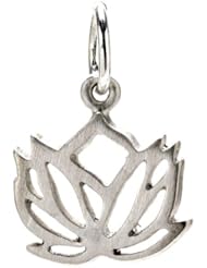 Dogeared Rising Lotus Charm, Sterling Silver