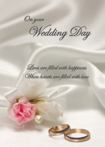 Two Hearts. A Very Elegant Wedding Card. The message inside reads 