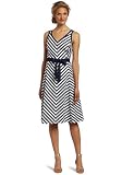 Jones New York Womens Sleeveless V-Neck Bias Mitered Dress