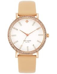 kate spade new york Womens 1YRU0446 Metro Grand Analog Display Japanese Quartz Beige Watch