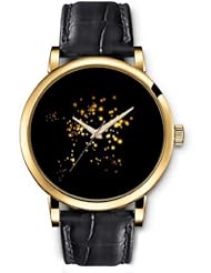 SPRAWL Aanalog Fashion Series Gold Ladies Watches of Genuine Black Leather Strap,Unique Wrist Watch for Women Girls Designed with Yellow lights in darkness