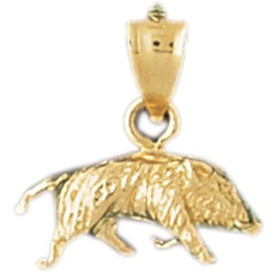 Cheap Girls Jewelry Dazzlers Solid 14k Gold 3D Boar Charm Pendant Available in three colors from jewelsberry (weights: 1.9 grams only) For Sale