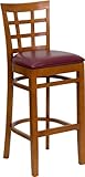 HERCULES™ Series Cherry Finished Window Back Wooden Restaurant Bar Stool  ....