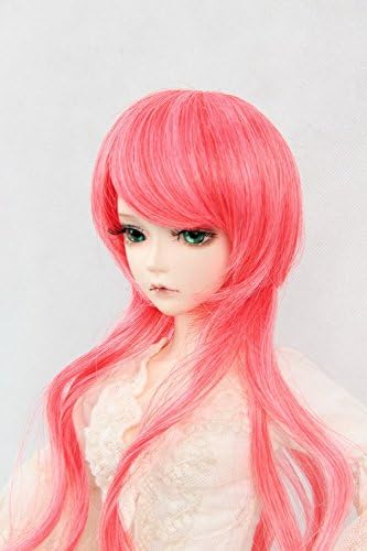 Christmas Hot sell!!!Fashion Kingdom® 1/3 8''-9'' BJD SD Dollfie AOD DOD DK Volks Princess Long Curly Wavy Red BJD Doll Wig Hair With One Ponytail Hair Girl Gift High Quality Baby Accessory