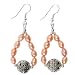 EXP Handmade Pink Freshwater Pearl Dangle Earrings With Antiqued Silver Accent Bead