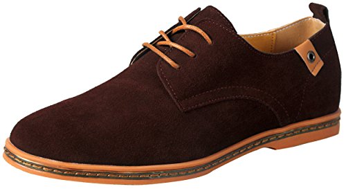 iLoveSIA Men's Leather Suede Oxfords Shoe US Size 12 Brown