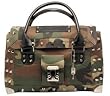 Retro Camouflauge "Mini Weekender" Studded Hand Bag with Lock