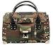 Retro Camouflauge "Mini Weekender" Studded Hand Bag with Lock