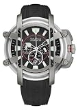 Nautica NMX300 Chrono Black PU Strap with Black Dial Watch - A38002X
