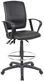 Boss Office Products B1647 - Boss Multi-function Leatherplus Drafting Stool W Loop Arms