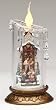8" Joseph's Studio Lighted Clear Victorian Pillar Christmas Candle with Carolers