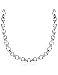 Sterling Silver Rhodium Plated Classic Rolo Chain Necklace