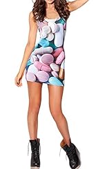 Floral Print Vintage Fitted Polyester/Spandex Tank Club Dress/Party Dress/Tunic 