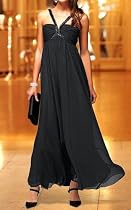 Babydoll-Chiffon-Abendkleid von Heine, schwarz