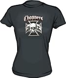 Choppers Barb Wire Skull Maltese Cross Logo Women's Tee Shirt in 6 Colors Small thru XXL