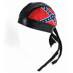 New Leather & Cloth Confederate Biker Bandana Head Wrap Hat Bandanna