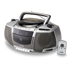 Coby Portable CD/Radio/Stereo Cassette Player/Recorder with Remote Control CXCD250, Silver