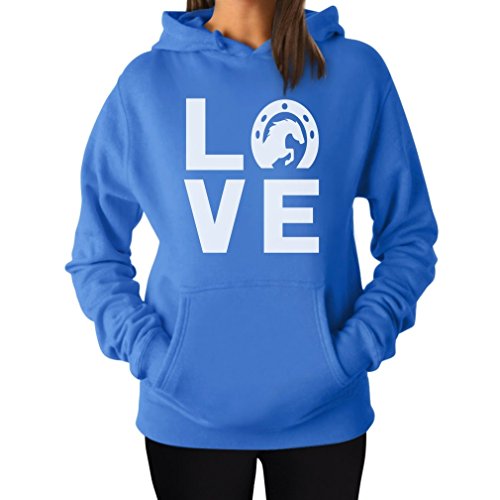 TeeStars - Love Horses - Animal Lover Rearing Horse - Horseshoe Women Hoodie