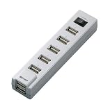 BUFFALO USB2.0Hub セルフ&バスパワー 7ポート 集中スイッチ付 シルバー BSH7A02SVの画像