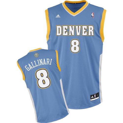 NBA Men's Denver Nuggets Danilo Gallinari Revolution 30 Road Replica Jersey (Light Blue, XX-Large)