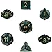 Polyhedral 7-Die Scarab Chessex Dice Set - Jade with Gold CHX-27415