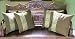Cotton cushion covers, 'Green Butterfly Trio' (set of 4)