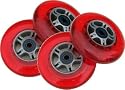 4 RED Wheels W/Abec 7 Bearings for RAZOR SCOOTERS 100mm