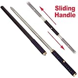 Two Blade Ninja With Sliding Handle And Wood Scabbard