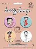 Betty Boop ~ Betty Boop Classic button set ~ 4 1.5 inch button set ~ approx 1 and 1/2 inch
