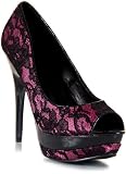 Delicious Scuba-as Lace Peep Toe Pump