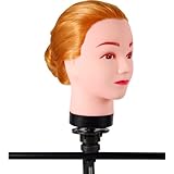18'' Blonde #144 , Female Barber Hairdresser Hair Hairdressing Hair Cutting Student Practice Training Head Doll Mannequin , with Clamp Holder