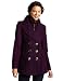 Miss Sixty Womens Missy Double Breasted Knit Collar Pea Coat, Merlot,…