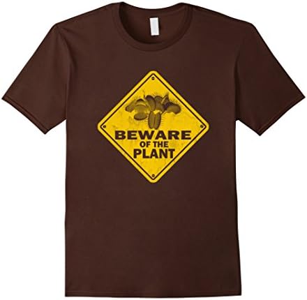 Men's Venus fly trap Tshirt Beware of the plant Medium Brown