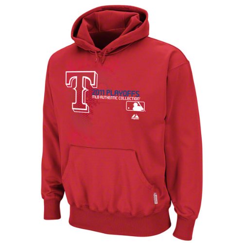 Texas Rangers Majestic Red Authentic Collection Change Up Playoffs Hooded Fleece