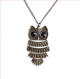Acczilla Lovely Nickel Plated Textured Owl Pendant With 25" Chain