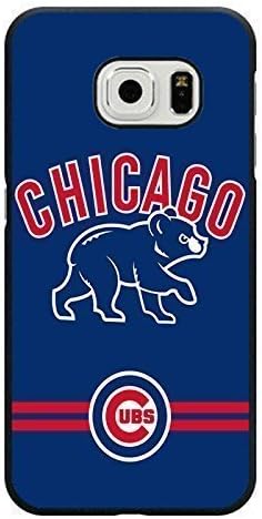 Samsung Galaxy S6 Edge Case Glitter MLB Chicago Cubs Baseball Team Logo Sports Design Hard Custom New Protective Rugged Protection Accessories Case Cover for Men
