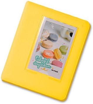 64 Pockets 3 Inch Candy Color Cartoon Name Card Holder Fuji Instax Photo Mini Book Album for instax mini7s 8 25 50s 90 Films-Yellow