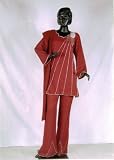 Dark Red Salwar Kameez Trouser Suit