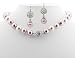 Formal Pink, Mauve, White Color Pearl Necklace & Matching Earring - Pink Bridesmaid Jewelry SET