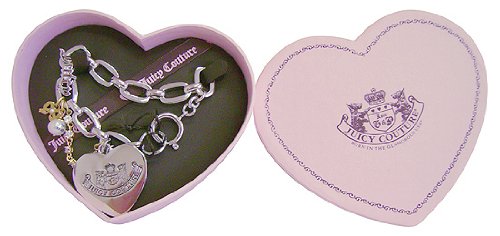 Juicy Couture Silver Heart Charm Bracelet