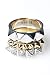 Noir - Women's Small Spike Ring Set (Silver/Gold/Silver)