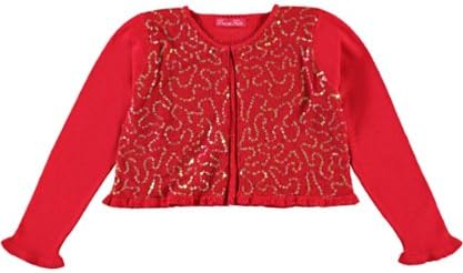 Princess Faith Little Girls' Toddler "Shine on Top" Shrug Cardigan - red, 2t
