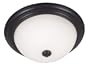 Kenroy Home 80369ORB Triomphe Three-Light Flush mount Light With 12-Inch White Glass Shade - Fluoroscent, Oil Rubbed Bronze