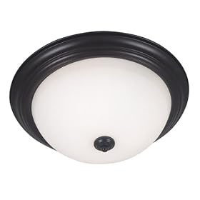 Kenroy Home 80369ORB Triomphe Three-Light Flush mount Light With 12-Inch White Glass Shade... by Kenroy Home
