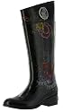 CHRISTIAN AUDIGIER Ed Hardy Womens Rain Boots Shoes Rubber Tattoo Wellies Galoshes Black