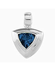 14K White Gold Trillion Cut Sapphire Pendant -- LIFETIME WARRANTY