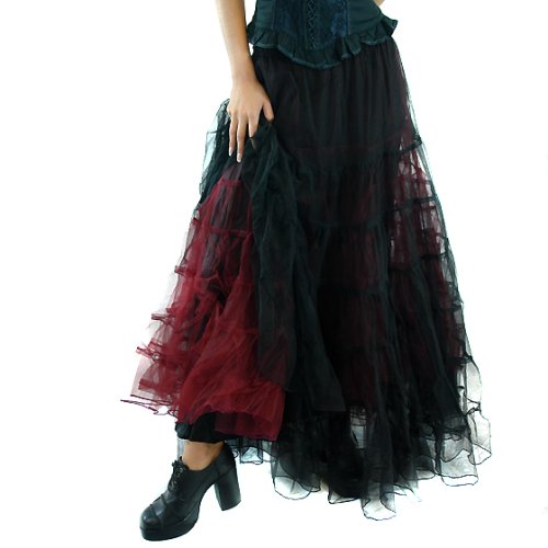 FALLEN ANGEL TÜLLROCK GOTHIC BALLROCK ROCK~Gr. 36-44 1769 Schwarz / Rot